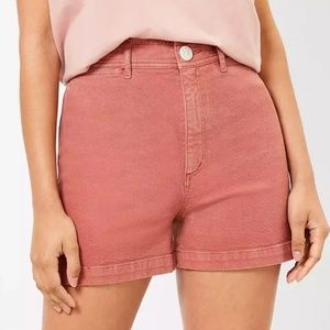 Loft High Waist Rust Denim Shorts